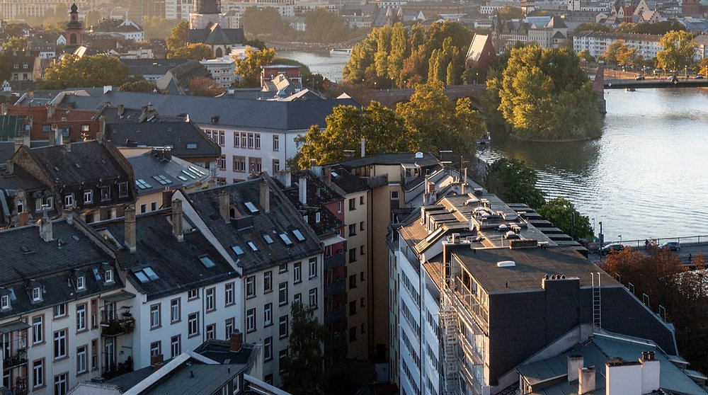 Zeilenbebauung von oben